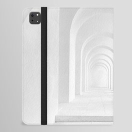 Arches and hallways architectural black and white portrait photograph - photography - photographs for home and wall decor iPad Folio Case