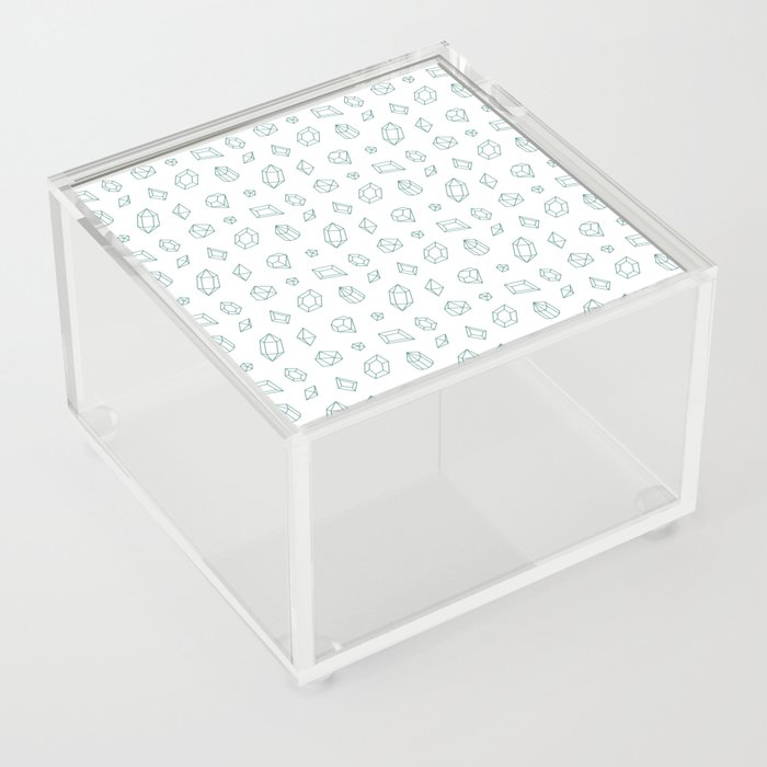 Green Blue Gems Pattern Acrylic Box