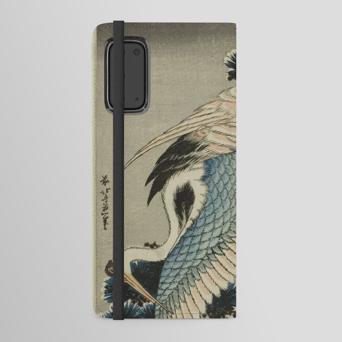 Cranes on Snow Covered Pine Katsushika Hokusai 葛飾 北斎 Android Wallet Case