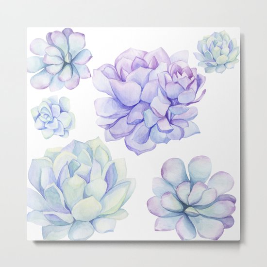 Pastel Echeveria #society6 #buyart Metal Print