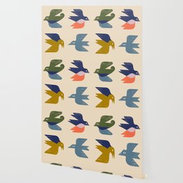Four Birds Grid Wallpaper