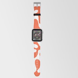 Vibrant orange Matisse cut outs seaweed pattern on white background Apple Watch Band