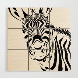 Black zebra Wood Wall Art