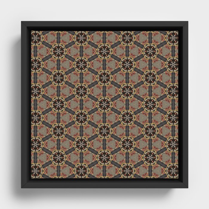 Seamless Pattern of a Model Ship Framed Canvas