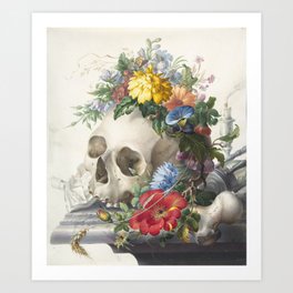 Vanitas Still Life by Herman Henstenburgh - Death and Life Art Print