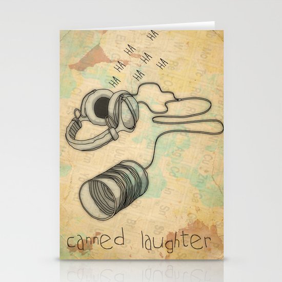 canned laughter _ head phones Stationery Cards