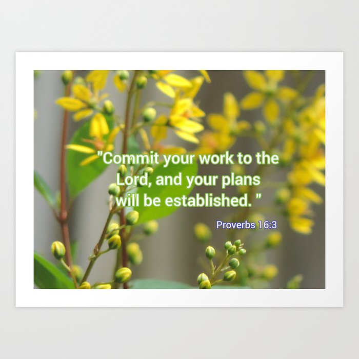Yellow flowers with bible verse Art Print by JMB23 Society6