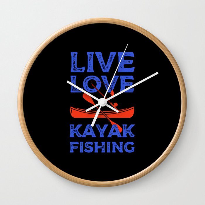 Funny Kayak Fishing Wall Clock