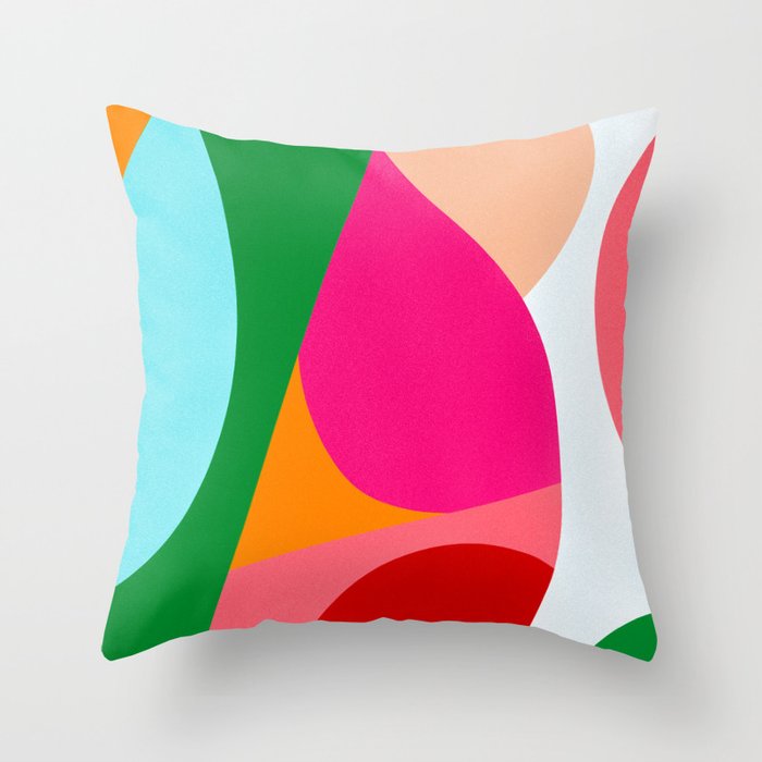 Colorful Abstract Shapes Bold Throw Pillow