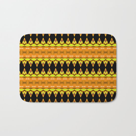Black Diamonds on Orange Bath Mat