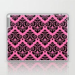 Victorian Gothic Pattern 541 Pink and Black Laptop Skin