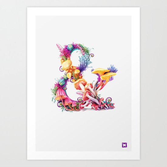 Mushrooms & Art Print