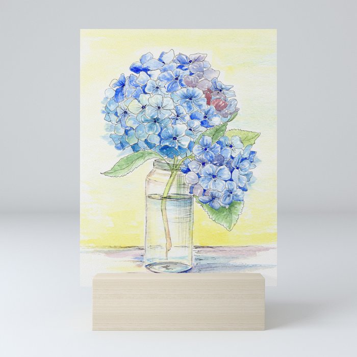 Blue Hydrangea, Still Life Mini Art Print