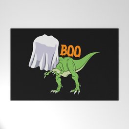 Halloween Ghost T-Rex Funny Boo Dinosaur Welcome Mat