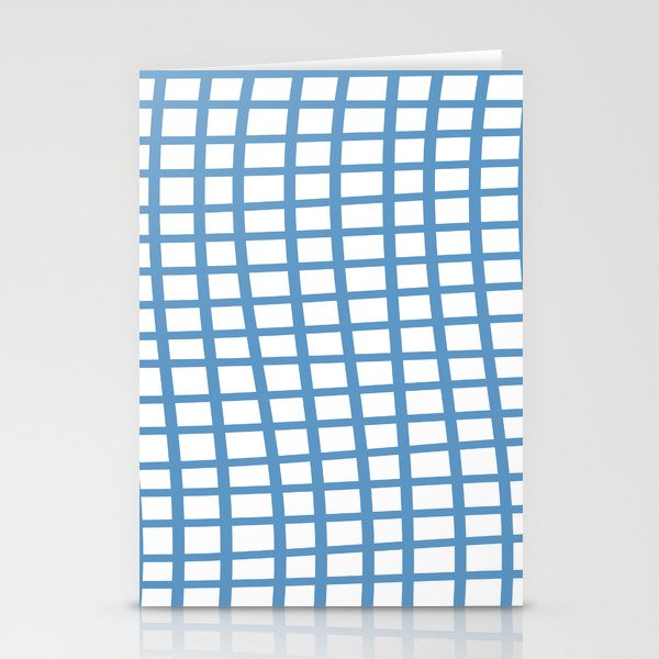 Medium Blue Wavy Grid Pattern Pairs Tranquil Blue 114-57-24 Trends Spring Summer 2023 Stationery Cards
