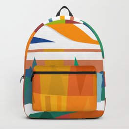 Monorail Abstract Backpack | Abstract, Geometric, Contemporary, Disney, Sunset, Monorail, Bullet, Earthy, Modern, Graphicdesign 