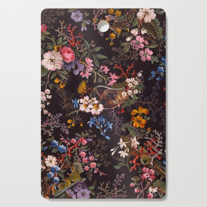 Luxurious Oriental Floral Textile Design 1788 William Kilburn Cutting Board