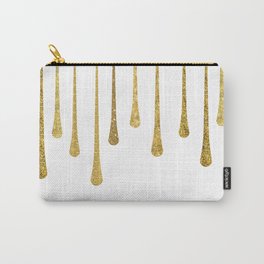 Gold Glitter Paint Drip Carry-All Pouch