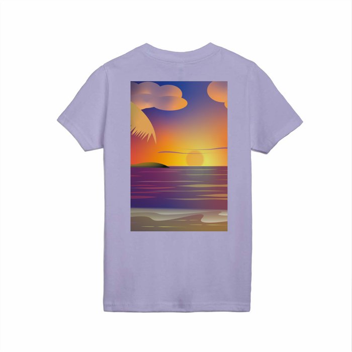 Sunset Beach Kids T Shirt