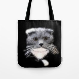 Spiked Grey and White Cat Tote Bag