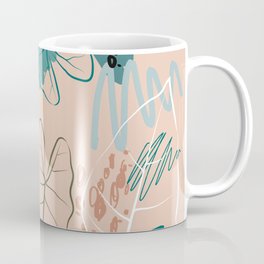 elephant leaves and abstract shape pattern Coffee Mug