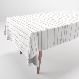 Pink and White Retro Stripe and Polka Dot Pattern Pairs Dulux 2022 Popular Colour Rose Canopy Tablecloth