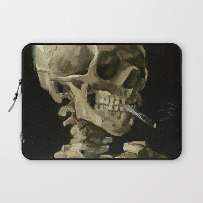 Van Gogh - Head of a skeleton with a burning cigarette Laptop Sleeve