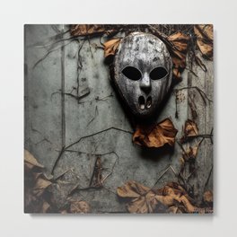 Mask - Oil Metal Print | Photo, Fall, Digital, Halloween, Face, Art, Spooky, Mask, Krita, Luminar 
