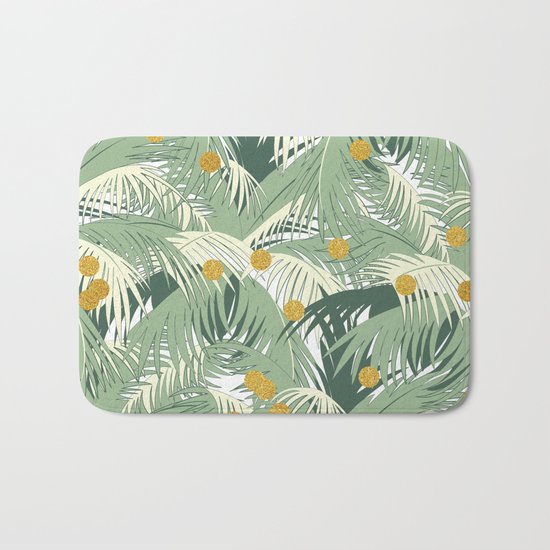 Palm + Gold #society6 #decor #buyart Bath Mat
