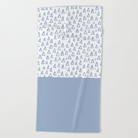 Triangles Light Blue Beach Towel