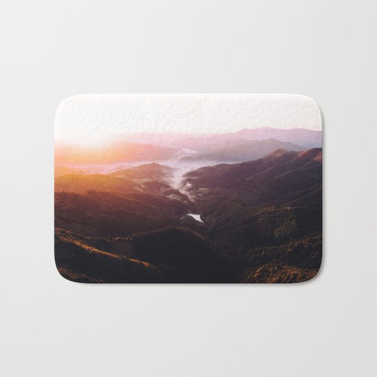 Morning Glory Mountain Landscape Bath Mat