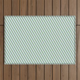 [ Thumbnail: Lavender and Dark Sea Green Colored Lined Pattern Outdoor Rug ]
