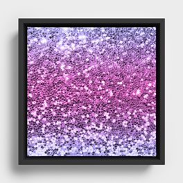 Mermaid Glitters Sparkling Purple Cute Girly Texture Framed Canvas
