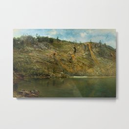 Boat house on the lake; White Mountains, Franconia Notch, Crawford Notch alpine Hudson River Valley school landscape by H. Dodge Martin Metal Print | Vermont, Franconianotch, Hudsonrivervalley, Ironmine, Yellowstone, Silvermine, Crawfordnotch, Whitemountains, Mountainhouse, Maine 