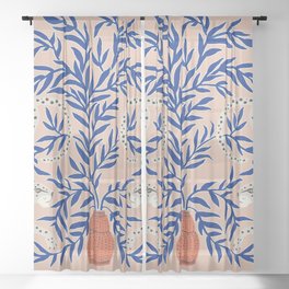 Leopard Vase Sheer Curtain | Digital, Acrylic, Cat, Pop Art, Black And White, Cali, Pattern, Desert, Curated, Modern 
