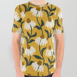 coneflowers - mustard All Over Graphic Tee