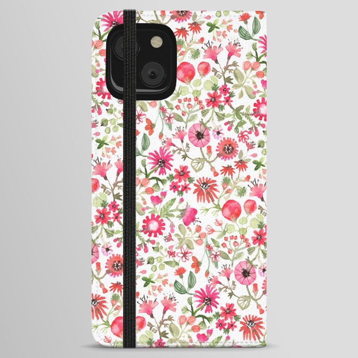 Red Flowers iPhone Wallet Case