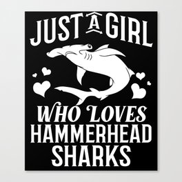 Hammerhead Shark Head Tooth Funny Canvas Print