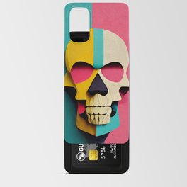 Paper Cut-Out Skull, pastel colors Android Card Case