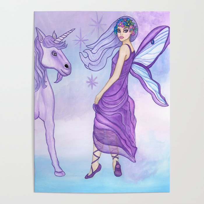 Twilight in Faerieland Fairy Unicorn Fantasy Art by Laurie Leigh Leggings  by Laurie Leigh Art