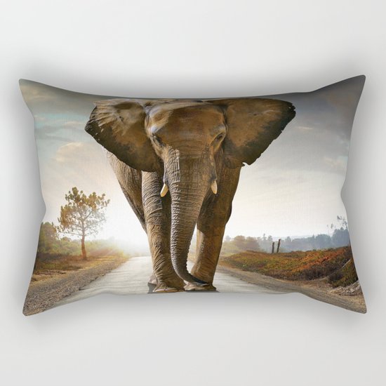Lonely Elephant Rectangular Pillow