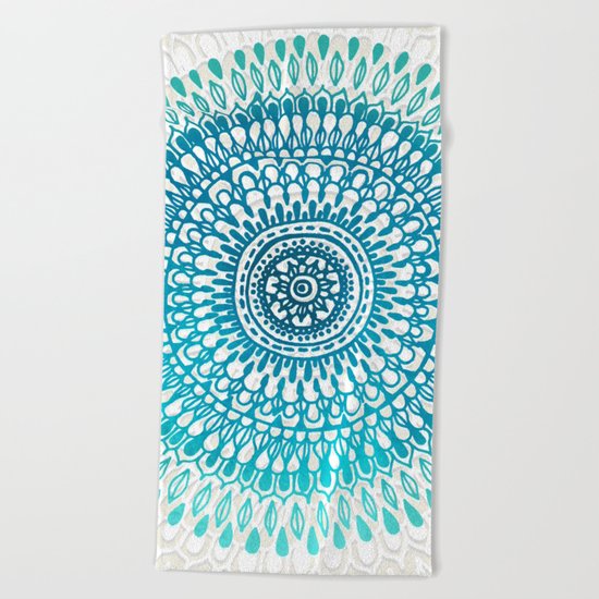 Radiate in Teal + Emerald Beach Towel