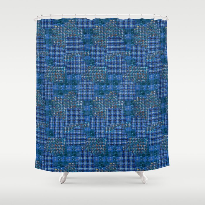 Royal blue plaids Shower Curtain