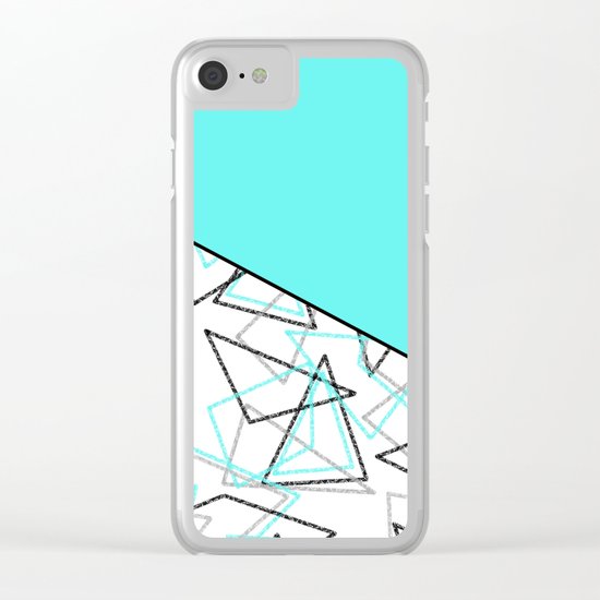 Abstract turquoise combo pattern . Clear iPhone Case