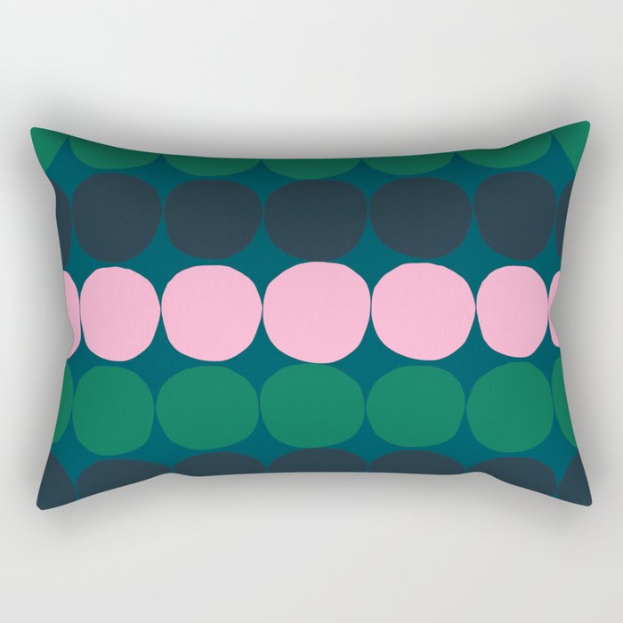 Abstraction_SCANDINAVIAN_GEOMETRIC_DOTS_CIRCLE_PATTERN_POP_ART_0726B Rectangular Pillow