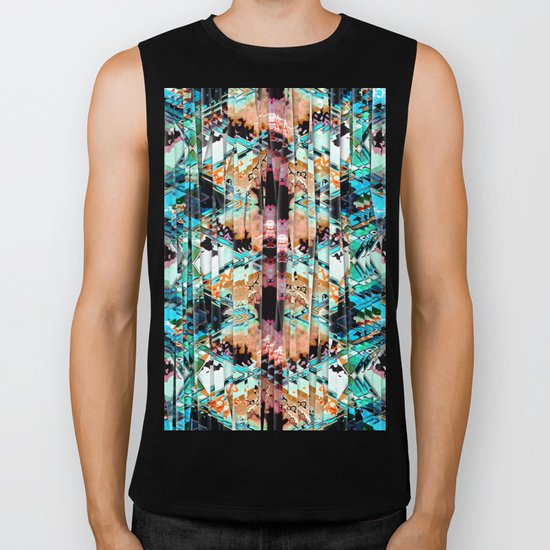 Colorful Abstract In Shreds Biker Tank