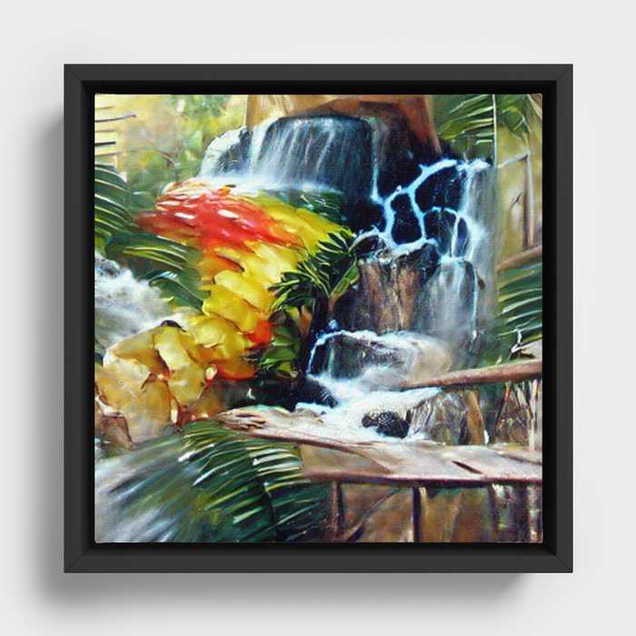 Tropical Cascade Framed Canvas
