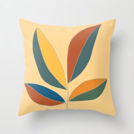 Abstract Rubber fig plant Throw Pillow