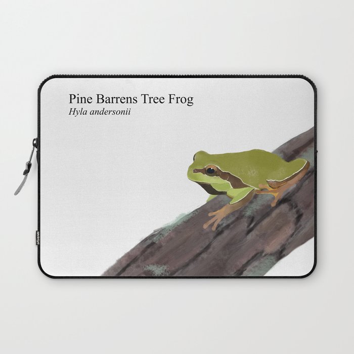 Pine Barrens Tree Frog (Hyla andersonii) on Pitch Pine Log Laptop Sleeve