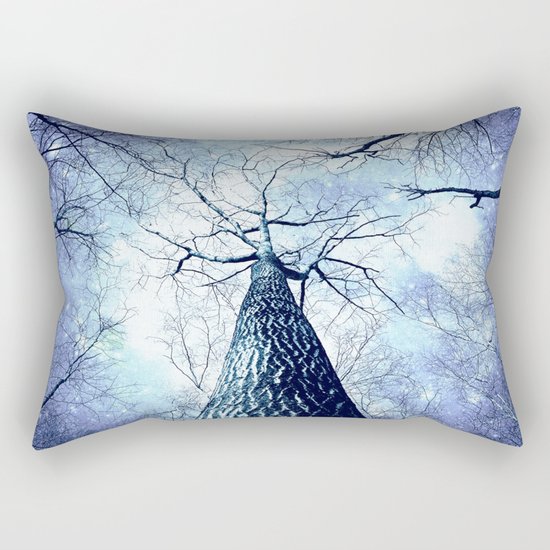 Wintry Trees Periwinkle Ice Blue Space Rectangular Pillow